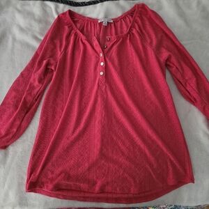 Notations Fuchsia Button-Up Blouse